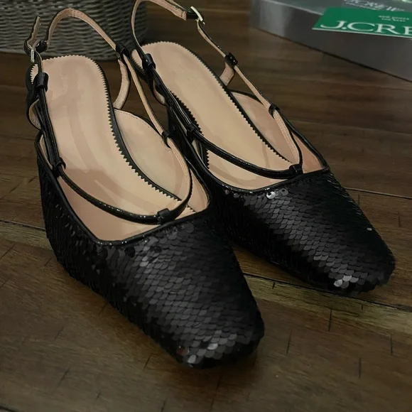 Jcrew Collection Leona sequin slingback heel size 7 new - Picture 3 of 5